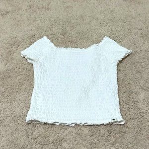 Abercrombie kids white smocked shirt